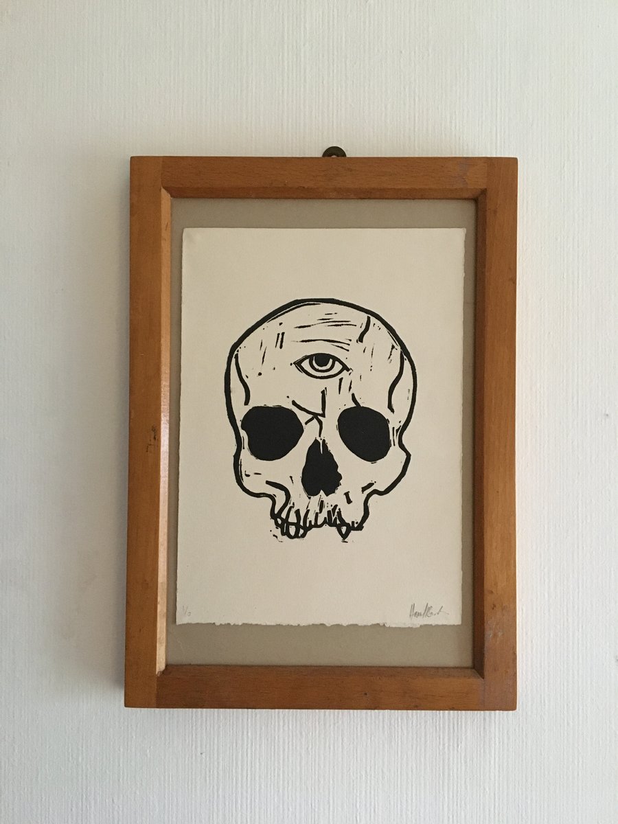 Inner Eye handmade lino cut print 