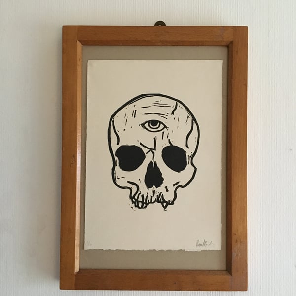 Inner Eye handmade lino cut print 