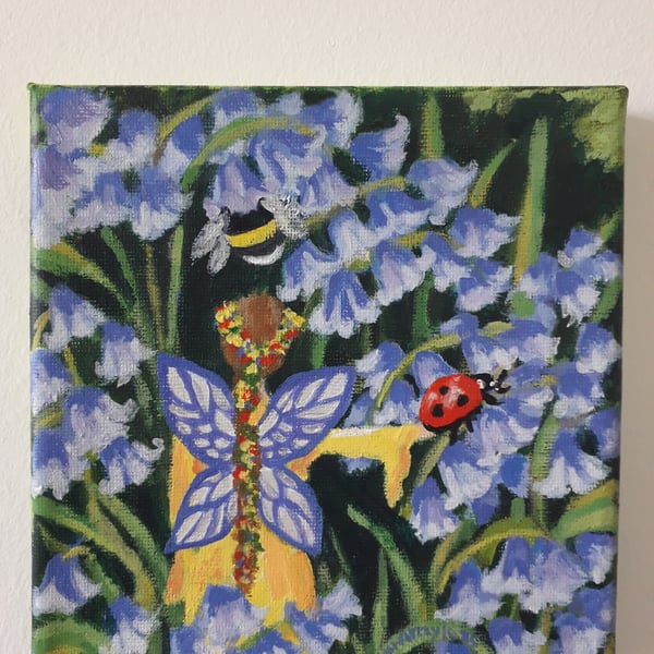 Fairy friends, original painting "The Carer Fairy" 