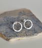 Hammered Silver Circle Stud Earrings - Image 3