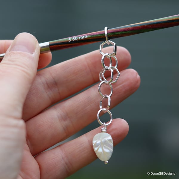 Sterling silver row counter for knitting