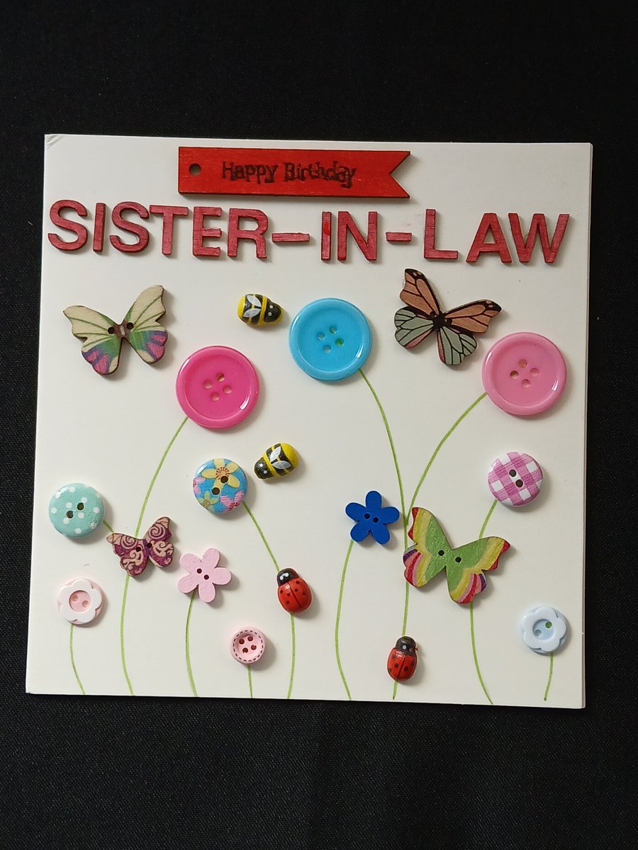 Handmade, sister-in-law birthday card 