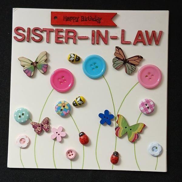 Handmade, sister-in-law birthday card 