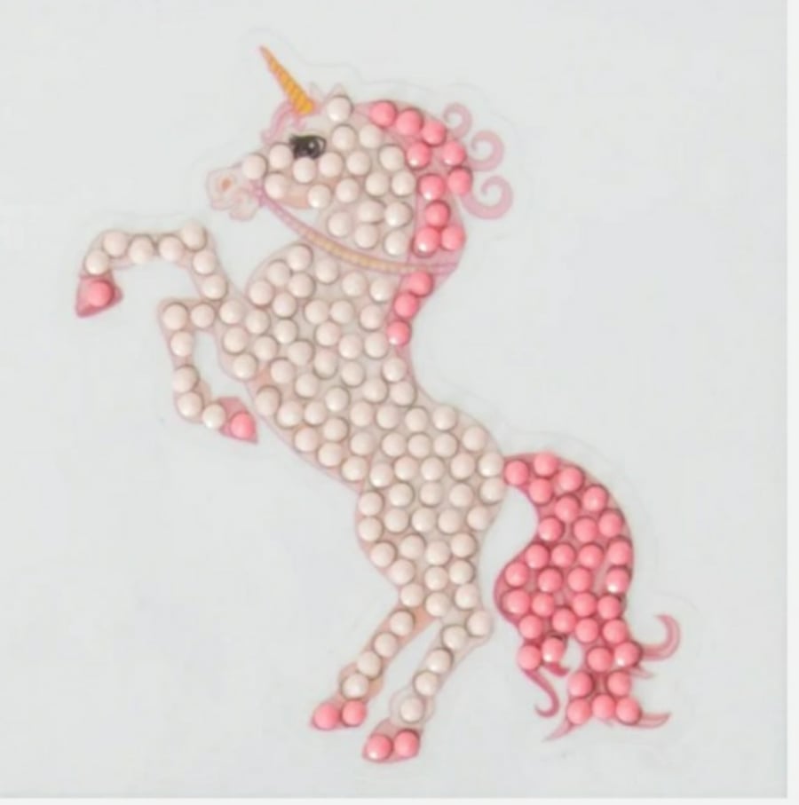 Pink unicorn motif craft buddy crystal art sticker 