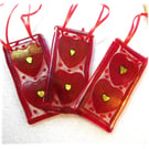 Heart Lightcatcher Fused Glass Hanging Suncatcher 2 hearts Mothers Day gift
