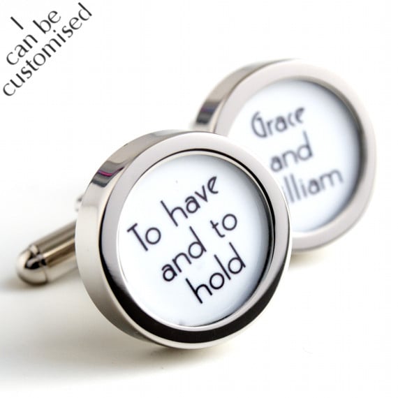 To have and to Hold Custom Name Cufflinks for the Groom