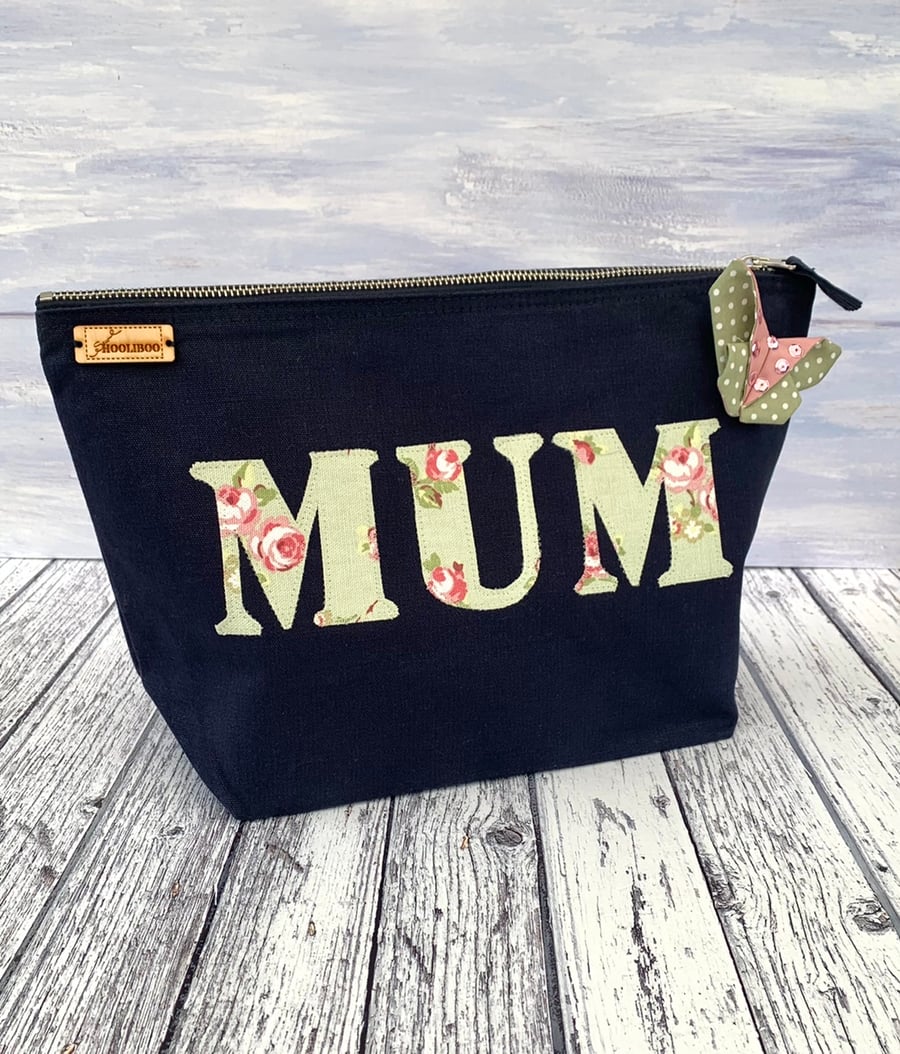 Mum & butterfly brooch zipped pouch