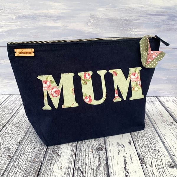 Mum & butterfly brooch zipped pouch