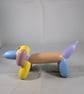 Ceramic Rainbow Pastel Balloon Dachshund Sausage Dog Animal Figurine Ornament. - Image 5
