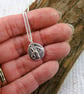 Sterling Silver Pebble Necklace with Snowdrops - Image 4