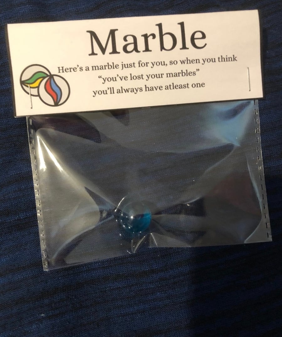 Novelty joke gift, lost marble, fun and quirky