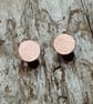 Frosted Finish Copper Stud Earrings (ERCUSTDC3) - UK Free Post - Image 1
