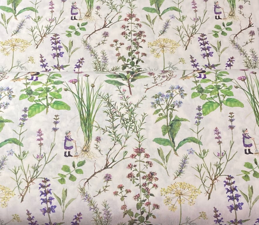 Herbal Love Acufactum cotton quilt fabric from quarter metre