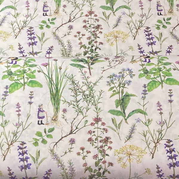 Herbal Love Acufactum cotton quilt fabric from quarter metre