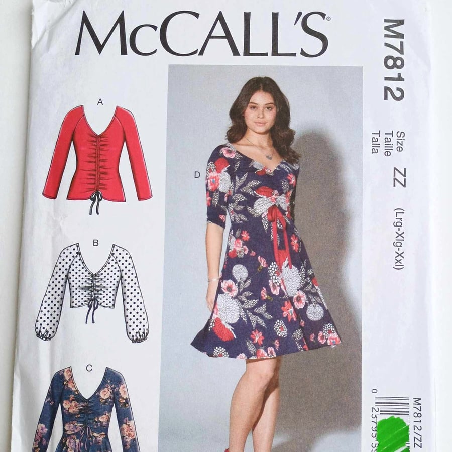 Dress and top pattern - Ladies Sewing pattern by McCall 7812 - Multi Size 