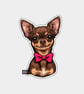 Funny Vinyl Sticker For Adults - Cute Chihuahua Dog & Bow Tie