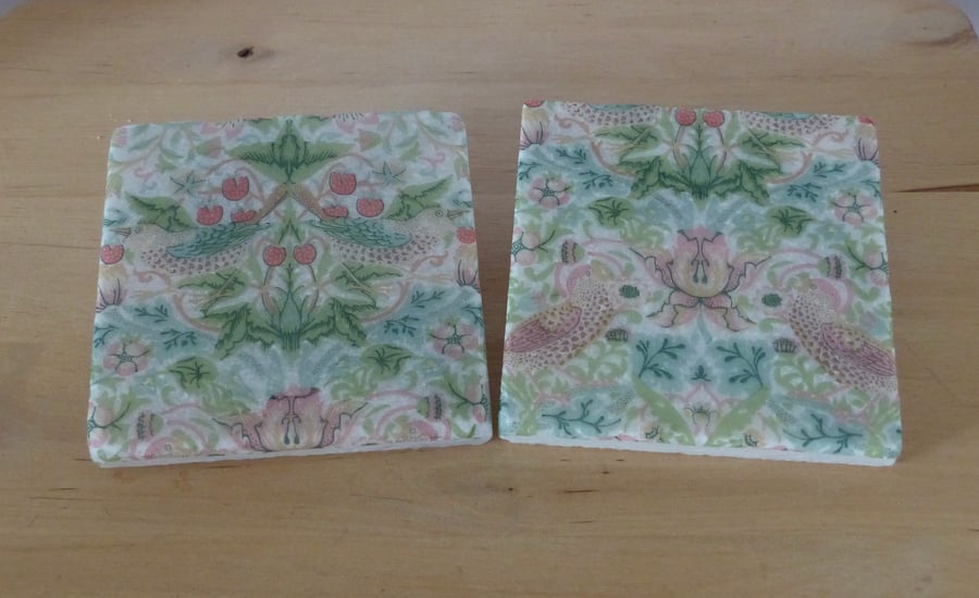 Marble 'William Morris' Design Coasters
