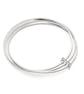 Isidora by Fedha - stylish set of three polished silver bangles with silver link - Image 1