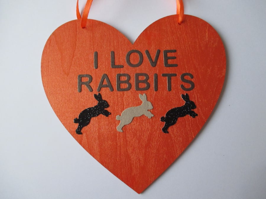 Bunny Rabbit Love Heart Hanging Decorations Bunnies 