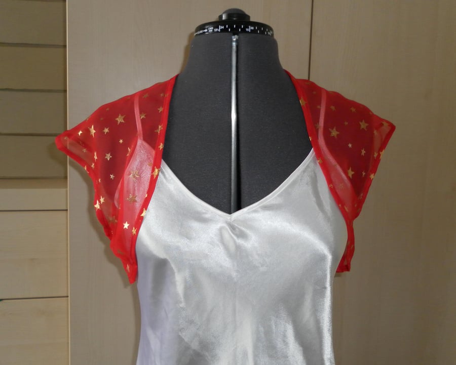 Red Chiffon Bolero or Shrug