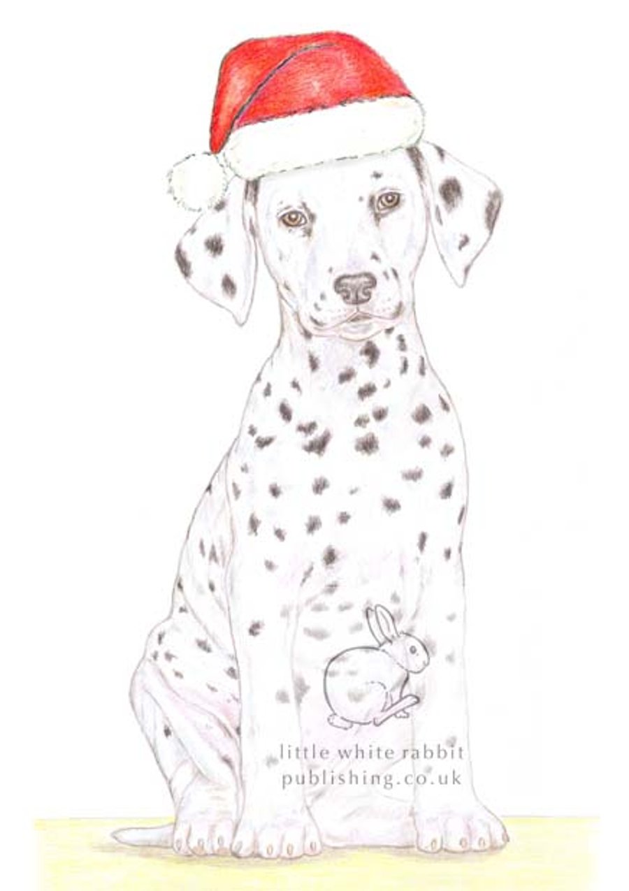 Dot the Dalmatian - Christmas Hat Card
