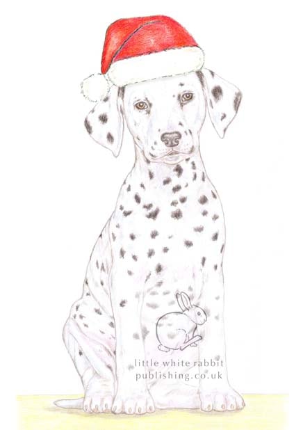 Dot the Dalmatian - Christmas Hat Card