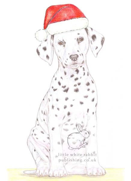 Dot the Dalmatian - Christmas Hat Card