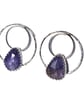 Tanzanite Earrings Recycled Silver Jewellery Gift Rose Cut Gemstone Hoops - Image 3