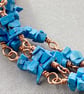 Unisex Sleeping Beauty Turquoise Gemstone Chip & Copper Twisted Bracelet - Image 10