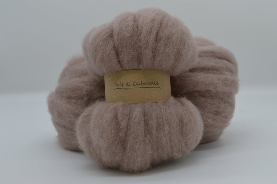Mink Carded Corriedale wool fibre