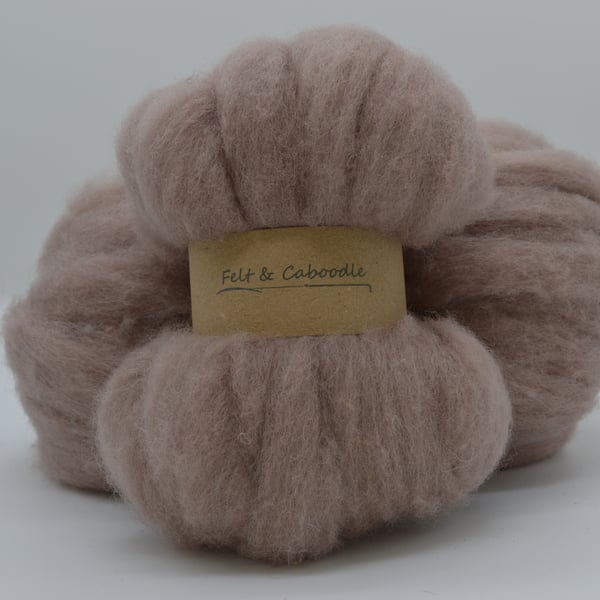 Mink Carded Corriedale wool fibre