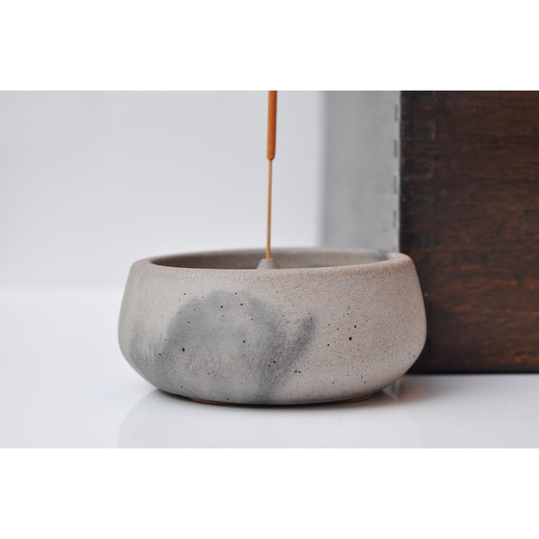 Small Concrete Incense Burner: Handmade Brutalist Incense Holder