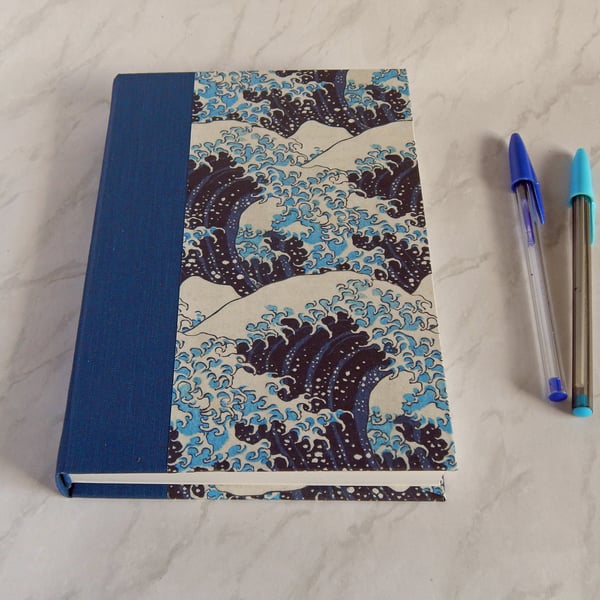 Great Wave Journal,  A5 hard cover with lined pages. Japanese art. Gifts for Men
