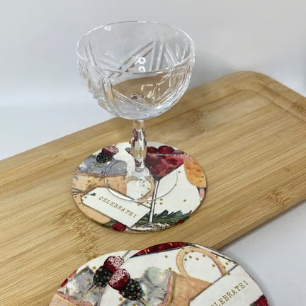 Glamorous Celebrate Cocktail Wooden Coasters
