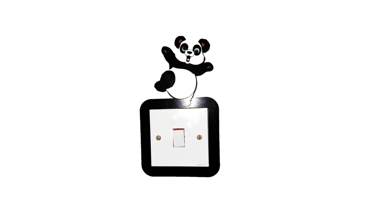 Dancing Panda Light Switch Surround Kids Bedroom Decor 