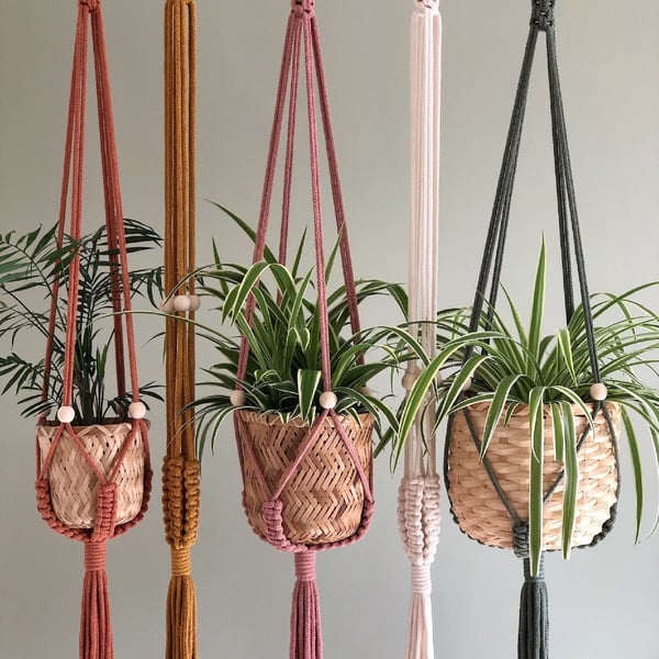 Adjustable Plant Hanger - Large Macrame Hanging Planter - Eco Friendly Gift