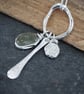 Sterling Silver Sea Glass Cluster Pendant Necklace, Recycled Materials - Image 4