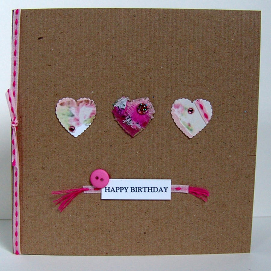 'Buttons & Bows' Birthday Greeting Card