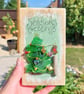 Sea Glass Robin Christmas Tree Wall Art - Handmade Festive Decoration or Gift
