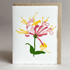 Honeysuckle Blossom- Original LinoCut Hand Printed card