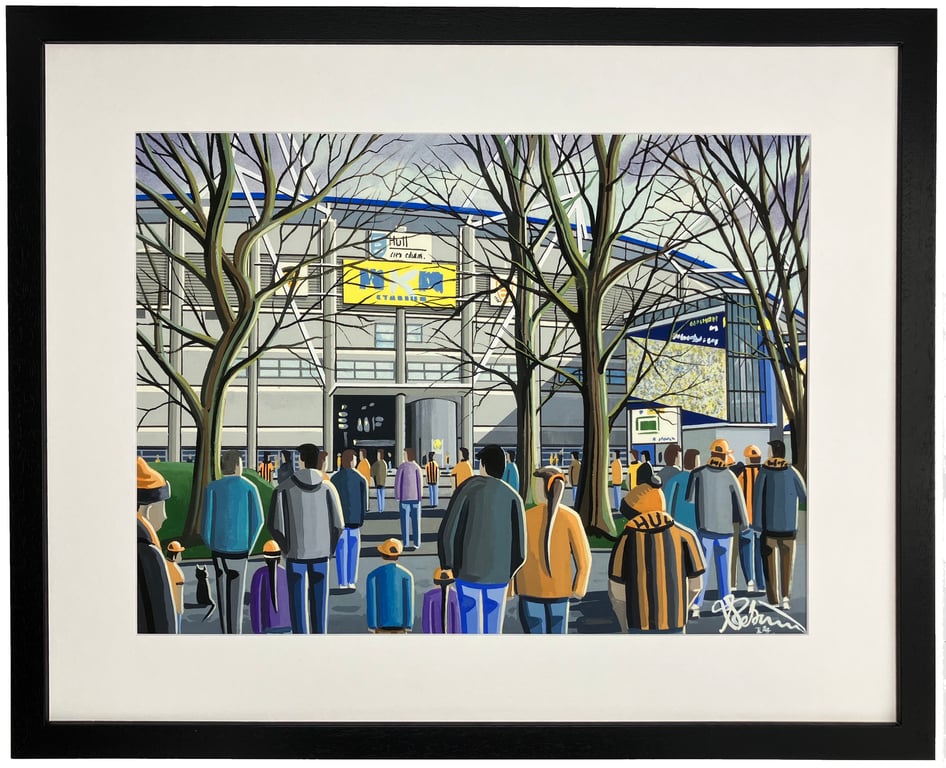 Hull City, Framed MKM Football Stadium Art Print 20" x 16" Frame Size