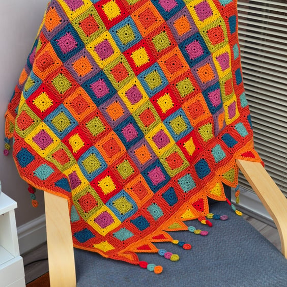 Crochet blanket bed runner 