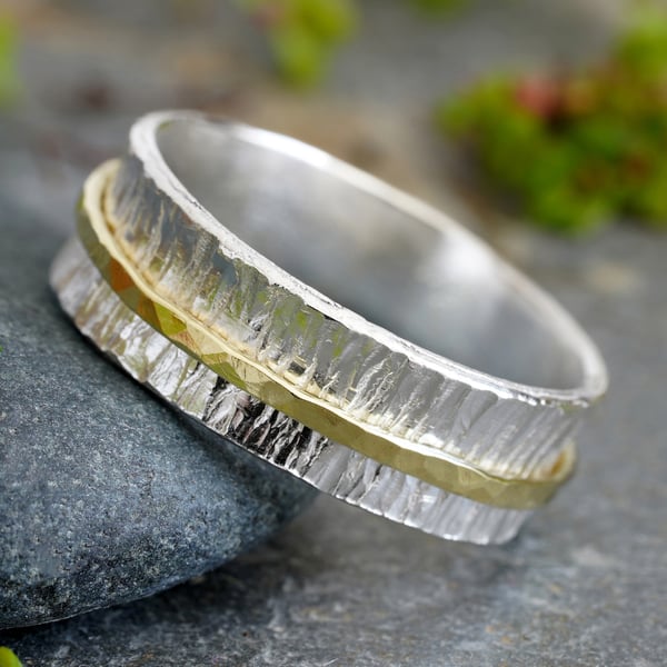 Wedding Band in 18ct Yellow Gold and Sterling Silver, Seconds Sunday Sale