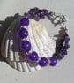Purple Amethyst Gemstone Beaded Chakra Bracelet "Violet Burst"