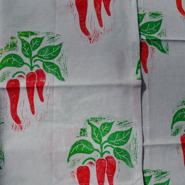 Chilli print tea towels