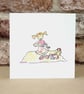 Blank Card Daisies Tea Party Blank  Eco friendly - Image 1