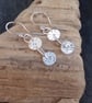 Unique Dangle Earrings, Silver Drop Earrings, Silver Disc Dangle Drop Earrings
