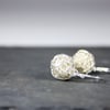 Delicate Silver Wire Bead Dropper Earrings Handmade
