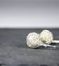 Delicate Silver Wire Bead Dropper Earrings Handmade