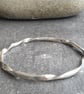 Sterling silver ribbon twist bangle, Unusual spiral bracelet - Image 4